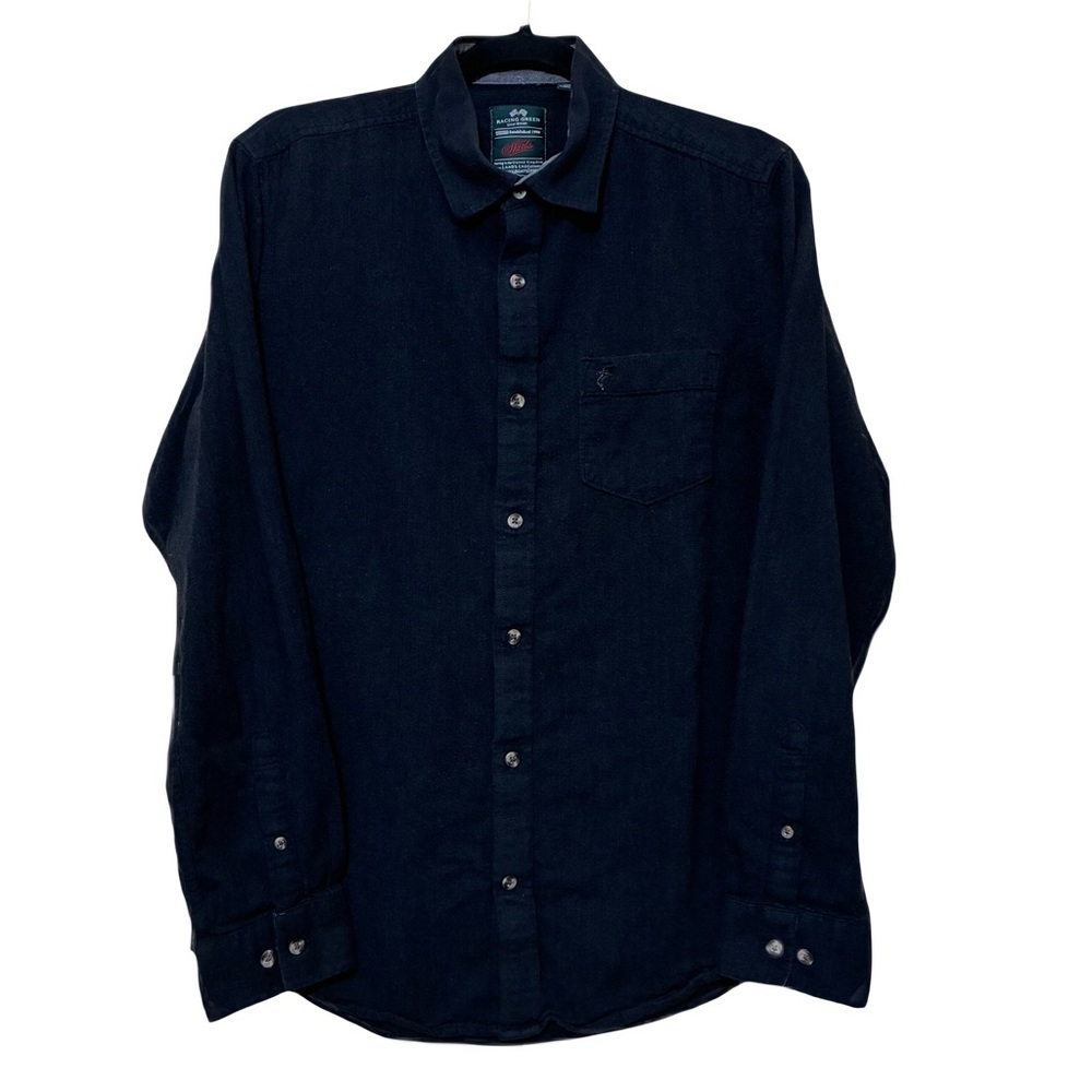 Racing Green British Style Button Up Shirt Men’s M Charcoal Long Sleeve